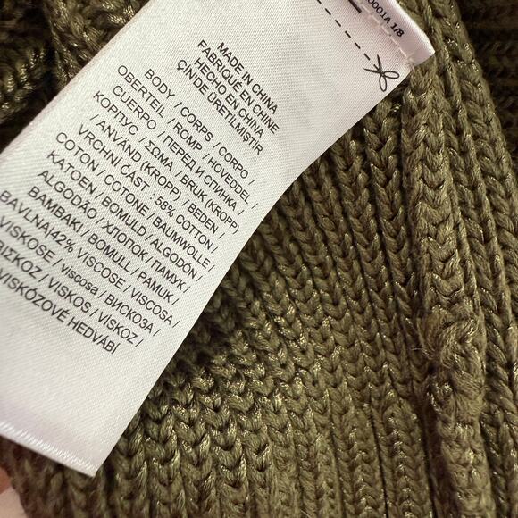 Lauren Ralph Lauren Cable-Knit Cotton-Blend Sweater in Olive Fern Size S - Picture 6 of 6